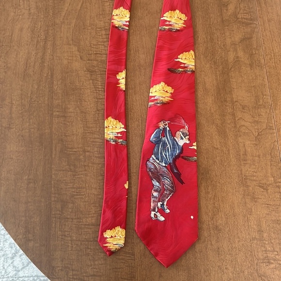 Vintage Necktie Golf Going for the Pin Terry Rose 100% Silk Formal Tie Preppy - Picture 5 of 8